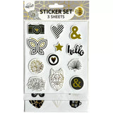 Stickers, Farbe Black Gold Sticker-Set 3 Bögen