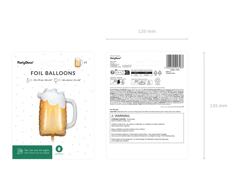Verpackung Folienballon Bierkrug