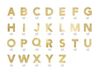 Alphabet Aufkleber 4 cm gold Stickers (52 Buchstaben)