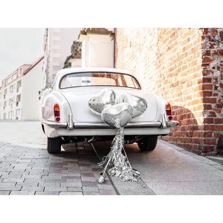 Auto - Dekoset - Herzen silber