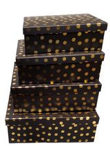 Geschenkbox schwarz mit goldigen punkte