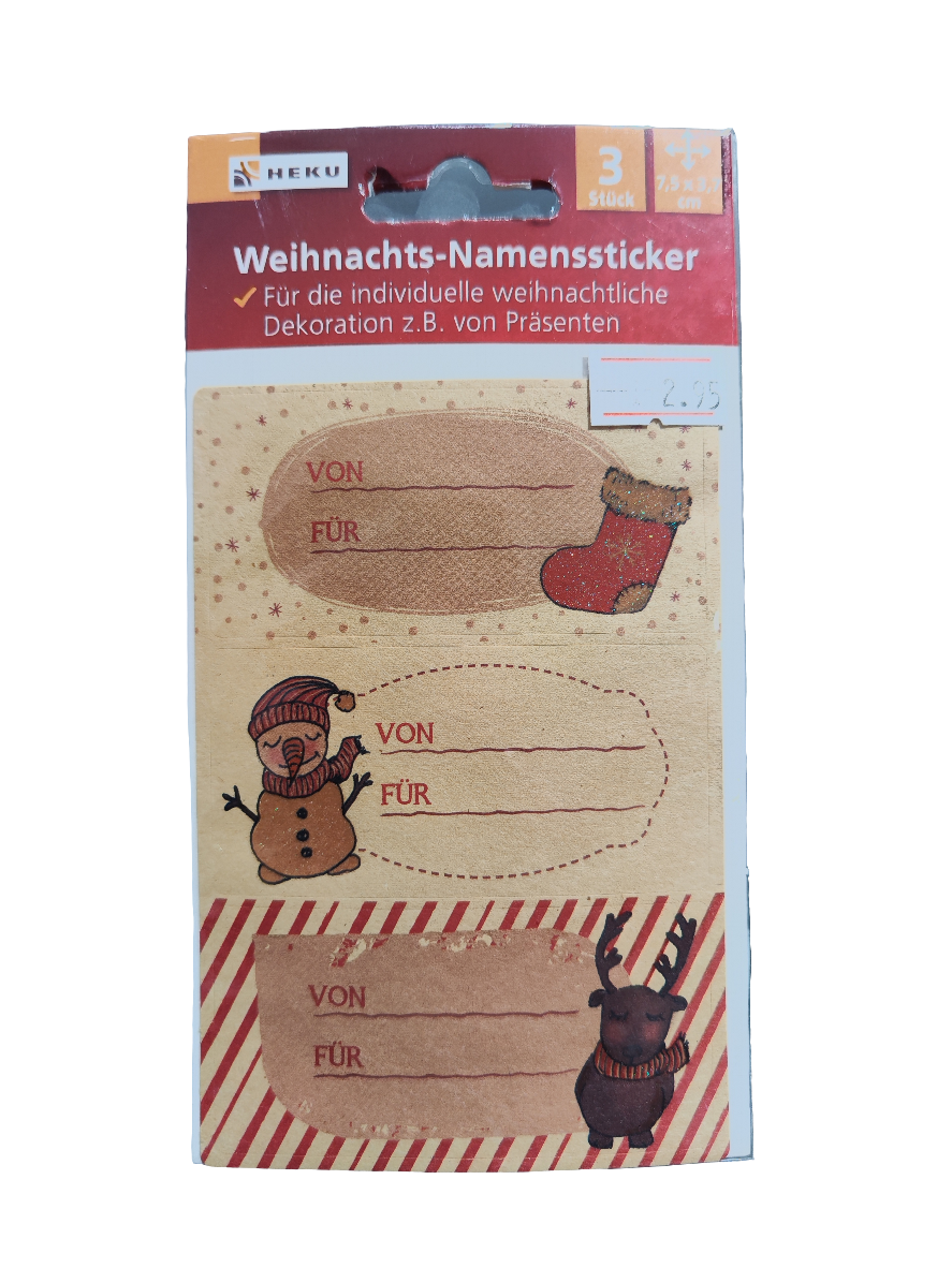 Weihnachts-Namenssticker