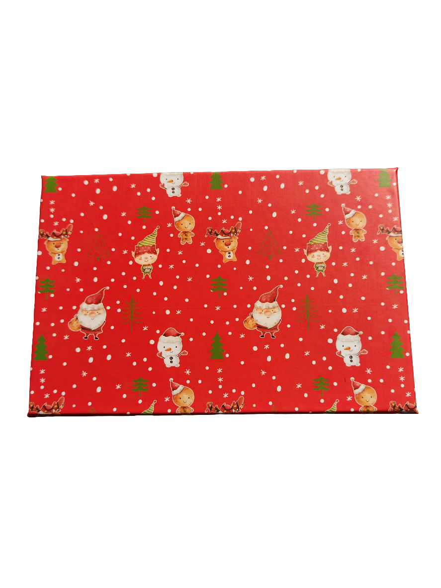 Geschenkbox rot mit Weihnachtsmann 18cm x 12cm x 7cm