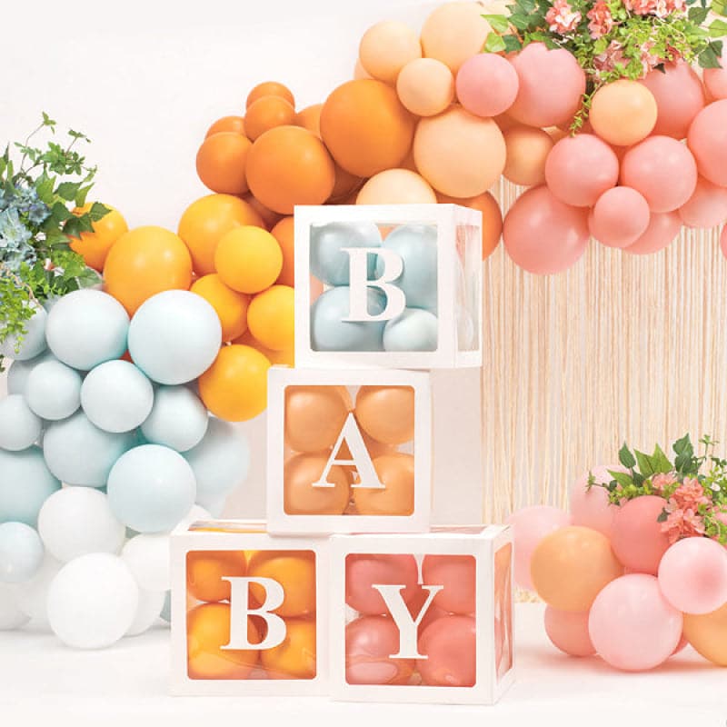 Boxen für Luftballons BABY 30x30 cm weiß
