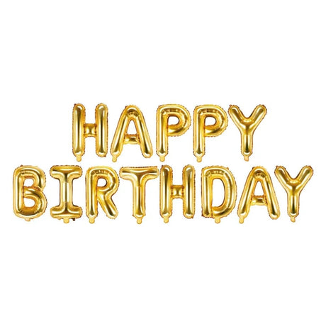 Ballongirlande Happy Birthday 340cm x 35cm Metallic gold (13