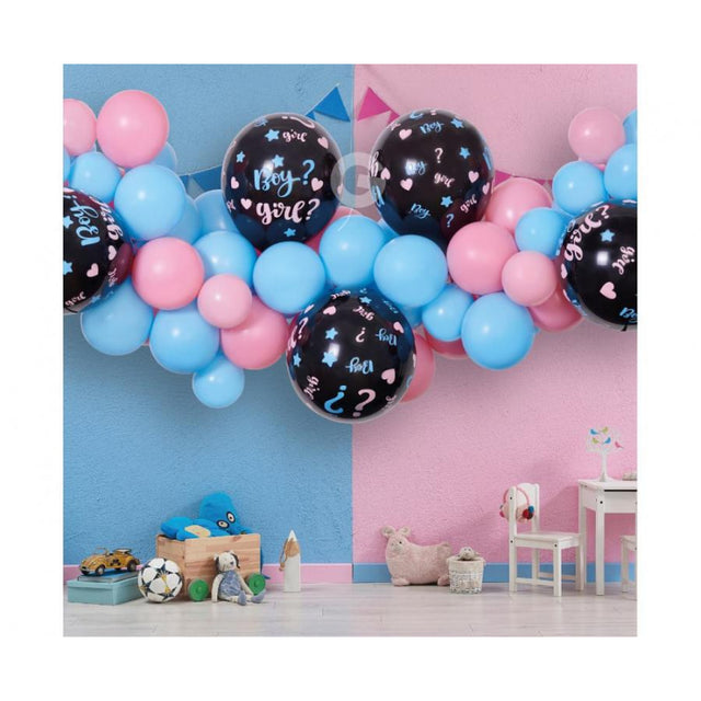 Ballongirlande He or She 2m Metallic Mix