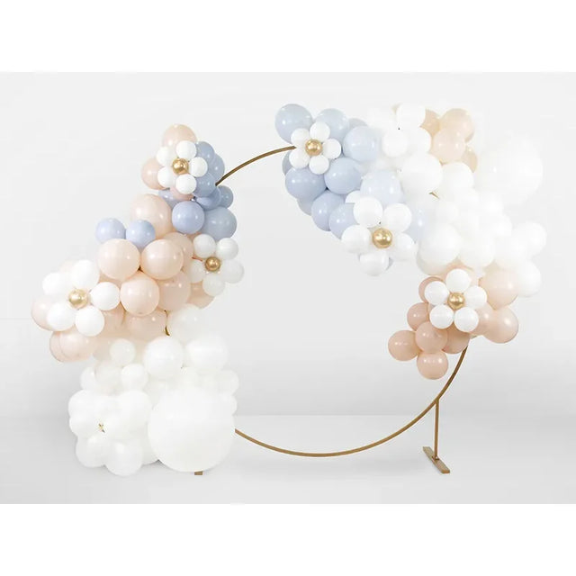 Ballonstrauss Blumen 40-50cm Metallic weiss & gold