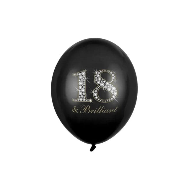 Ballons 30cm 18 & Brillant Pastel Black
