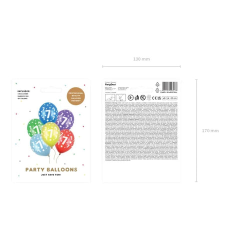 Ballons 30cm 7st Birthday Metallic Mix (6 Stk.)