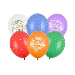 Ballone Happy Birthday to you 30cm Pastell Rainbow (6 Stk.)