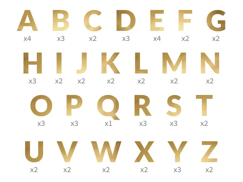 Alphabet-Banner gold 14cm