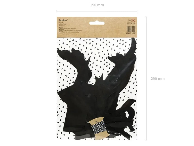 Banner Dino Party 90cm Pastell schwarz (1 Stk.)