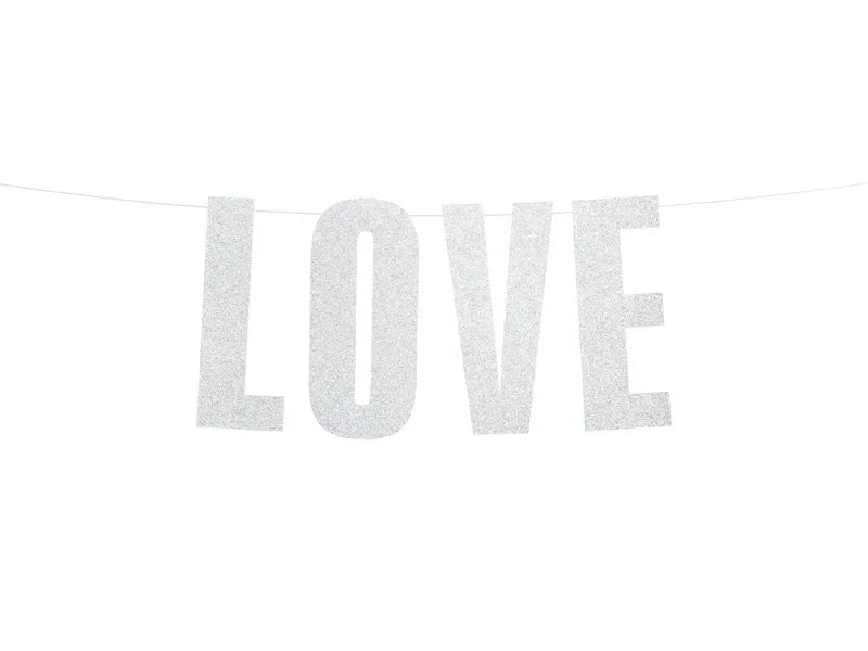 Banner Love silber 21x55cm