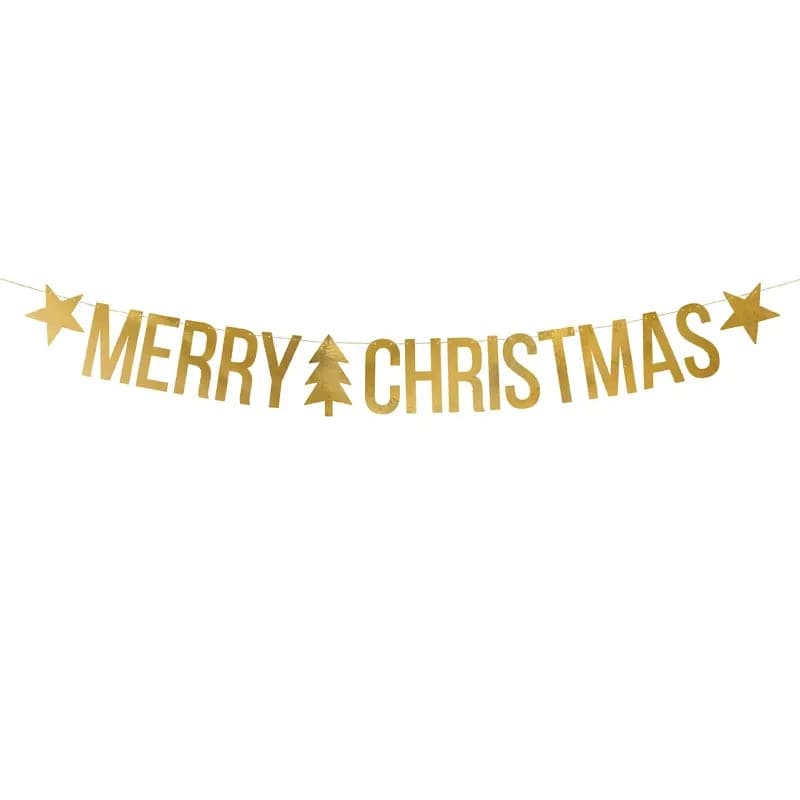 Banner Merry Christmas 1.50m x 10.5cm Metallic gold (1 Stk.)