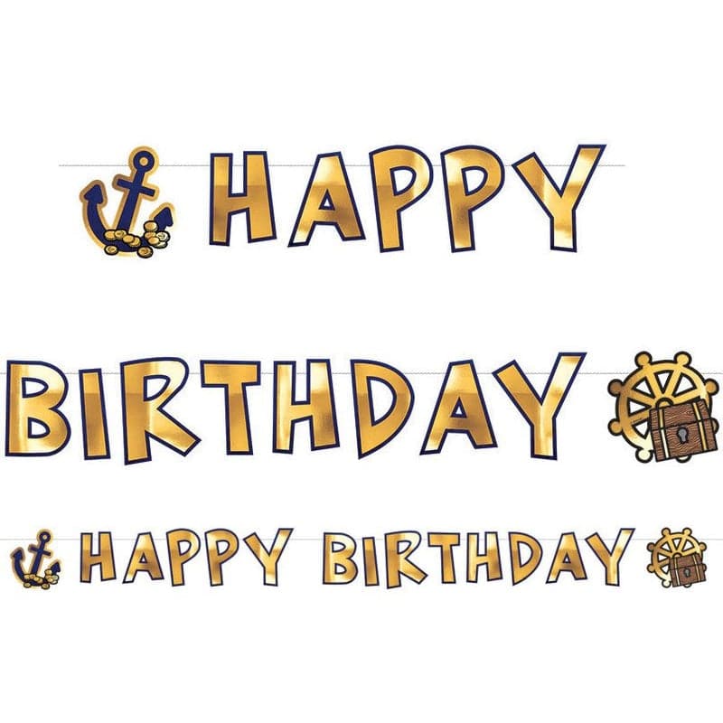 Piraten Happy Birthday Banner 177 cm