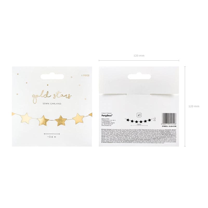 Banner Sterne 3.6m Metallic gold (1 Stk.)