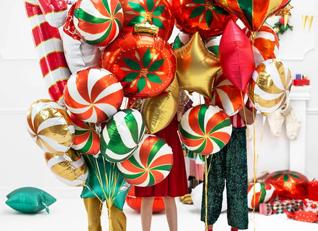 Ballone Candy Christmas 35cm, Metallic mix (1 Stk.)