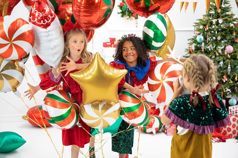 Ballone Candy Christmas 35cm, Metallic mix (1 Stk.)