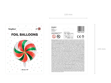 Ballone Candy Christmas 35cm, Metallic mix (1 Stk.)