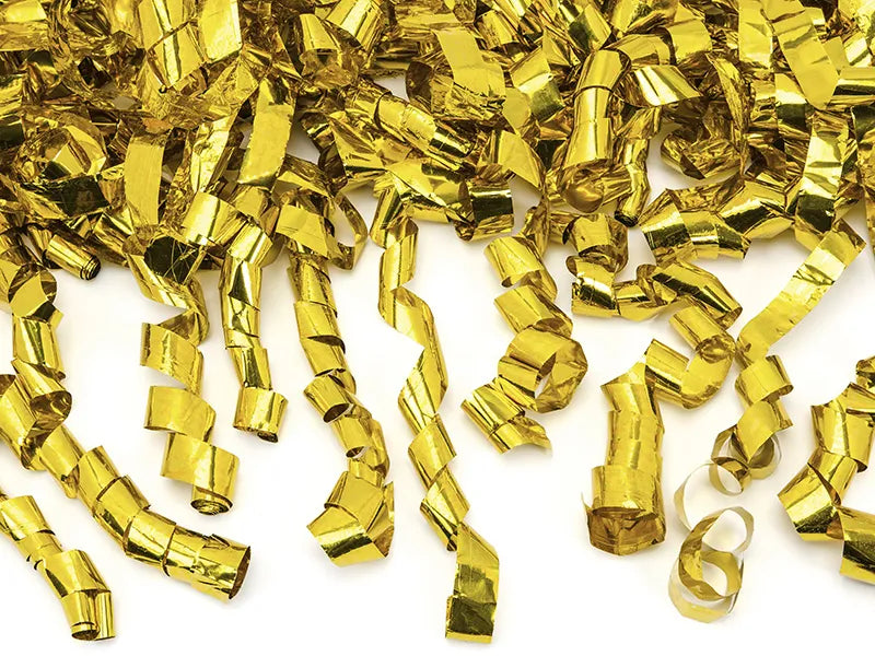 Konfettikanone 1m Streifen, Metallic gold (1 Stk.)