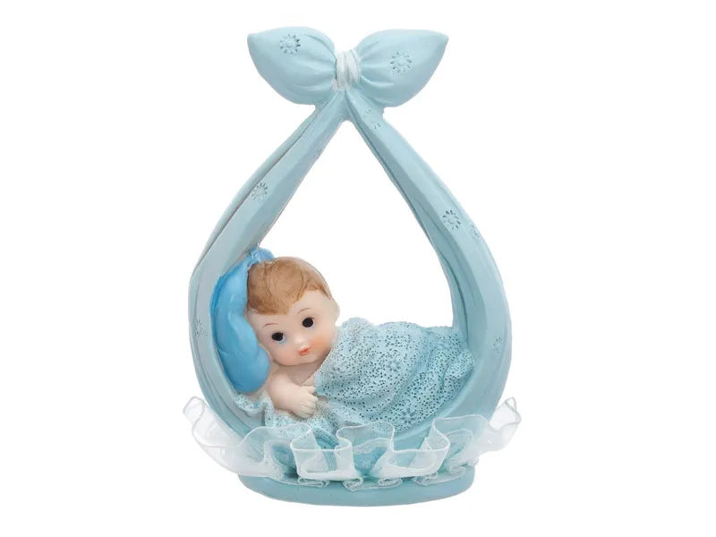 Figur Junge mit Kopftuch, blau, 11cm