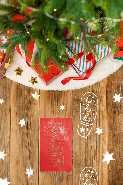 Weihnachtsdekoration - Fußabdrücke des Weihnachtsmanns, 16,5x27,5 cm, mix