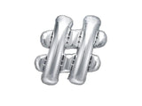 Ballone Buchstabe "#" 35cm, Metallic silber (1 Stk.)