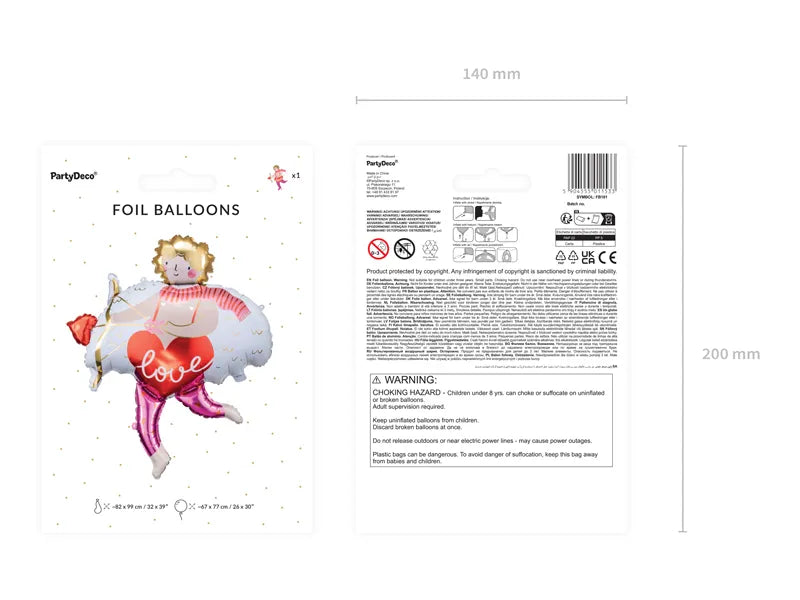 Folienluftballon Amor, 82x99 cm, Mix