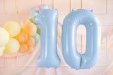Ballone Zahl "0" 72cm, Hellblau (1 Stk.)