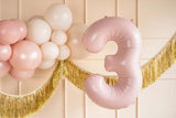 Ballone Zahl "3" 72cm, Hellrosa (1 Stk.)