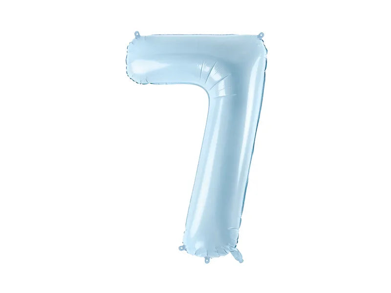 Ballone Zahl "7" 72cm, Hellblau (1 Stk.)