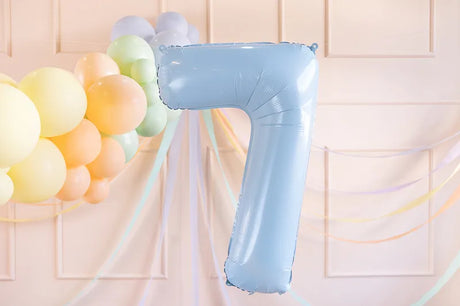 Ballone Zahl "7" 72cm, Hellblau (1 Stk.)
