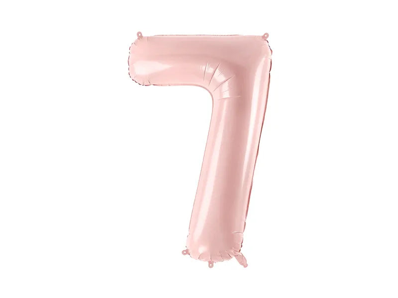 Ballone Zahl "7" 72cm, Hellrosa (1 Stk.)