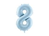 Ballone Zahl "8" 72cm, Hellblau (1 Stk.)