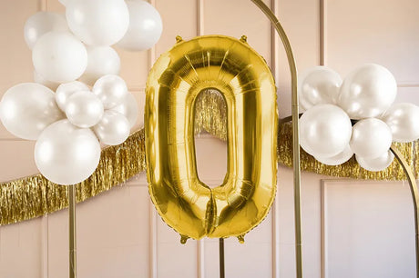 Ballone Zahl ''0'' 72cm, Metallic gold (1 Stk.)