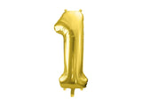 Ballone Zahl ''1'' 72cm, Metallic gold (1 Stk.)
