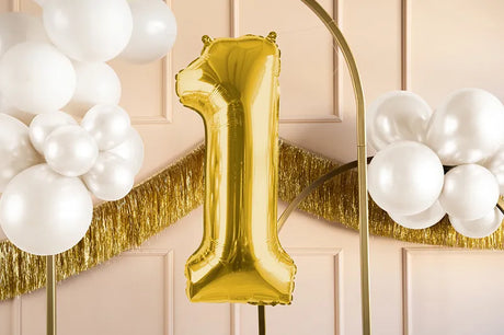 Ballone Zahl ''1'' 72cm, Metallic gold (1 Stk.)