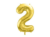 Ballone Zahl ''2'' 72cm, Metallic gold (1 Stk.)