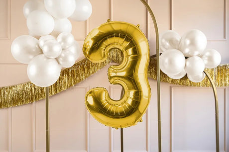 Ballone Zahl ''3'' 72cm, Metallic gold (1 Stk.)