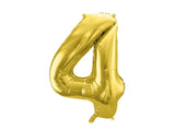 Ballone Zahl ''4'' 72cm, Metallic gold (1 Stk.)