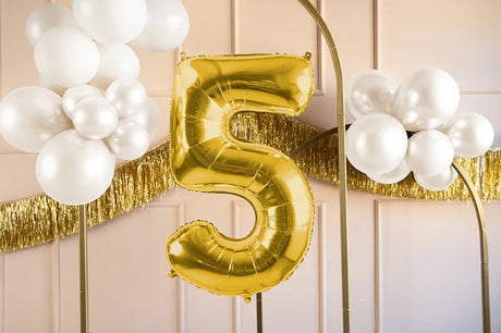 Ballone Zahl ''5'' 72cm, Metallic gold (1 Stk.)