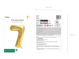Ballone Zahl ''7'' 72cm, Metallic gold (1 Stk.)