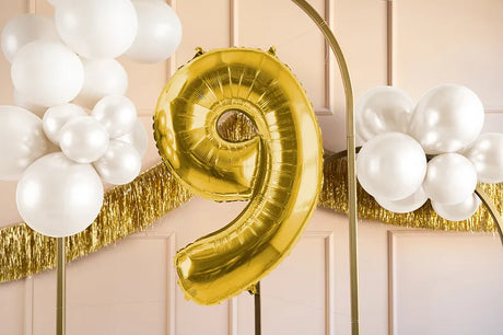 Ballone Zahl ''9'' 72cm, Metallic gold (1 Stk.)