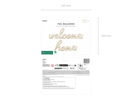 Folienballon Welcome Home, 335x71 cm, Cappuccino