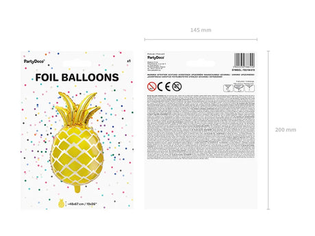 Ballone Ananas 63cm, Metallic gold (1 Stk.)