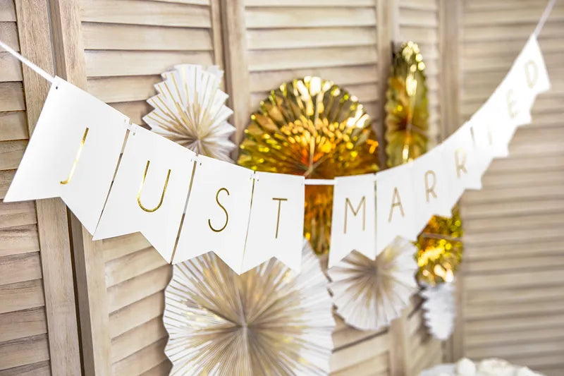 Banner Just married 1.55m, Pastell Mix (1 Stk.)