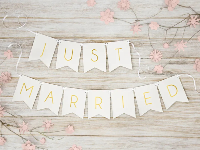 Banner Just married 1.55m, Pastell Mix (1 Stk.)
