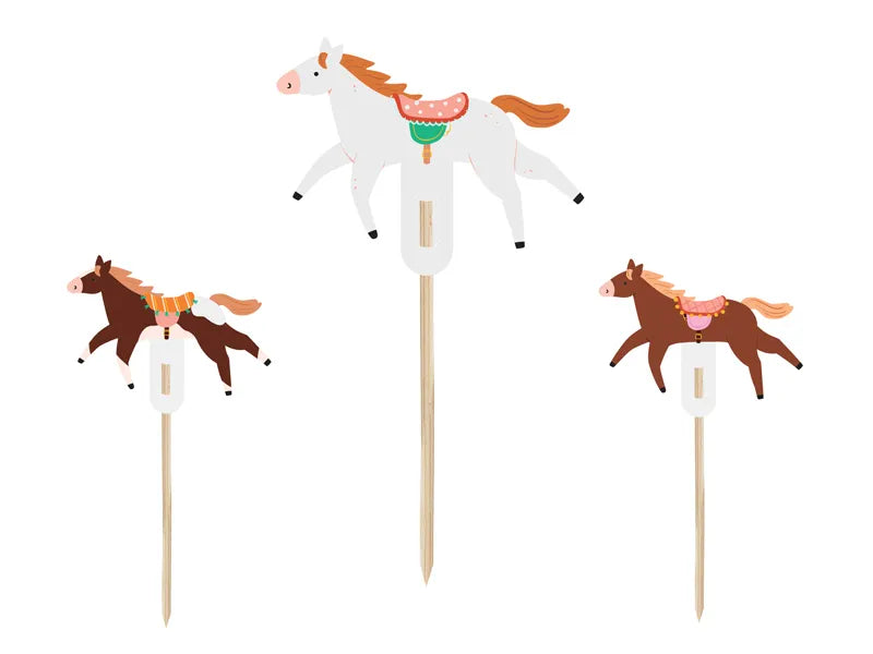 Muffin-Dekorationen - Pferde, 13 cm, Mix (6 Stk.)