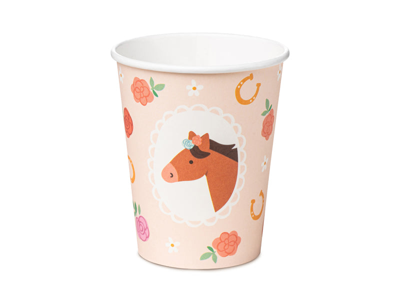 Becher Pferde 220ml, Pastell Mix (6 Stk.)