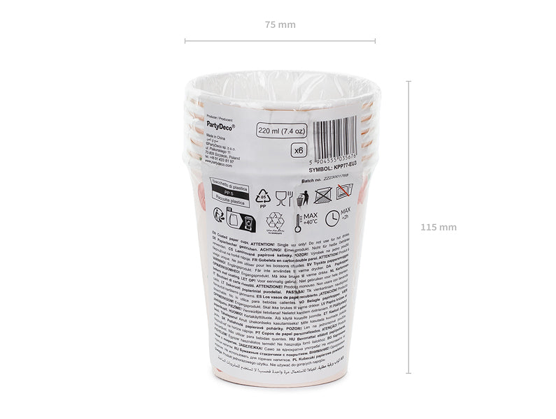 Becher Pferde 220ml, Pastell Mix (6 Stk.)